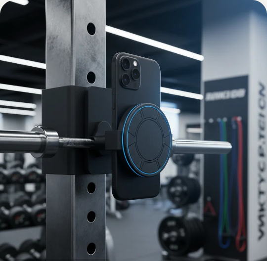 Phone mounted with VACLOCK during training